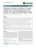 Báo cáo y học: "Hyaluronan modulates accumulation of hypoxiainducible factor-1 alpha, inducible nitric oxide synthase, and matrix metalloproteinase-3 in the synovium of rat adjuvant-induced arthritis model"