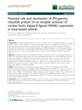 Báo cáo y học: "Potential role and mechanism of IFN-gamma inducible protein-10 on receptor activator of nuclear factor kappa-B ligand (RANKL) expression in rheumatoid arthritis"