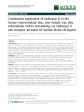 Báo cáo y học: "Constitutive expression of cathepsin K in the human intervertebral disc: new insight into disc extracellular matrix remodeling via cathepsin K and receptor activator of nuclear factor-B ligand"