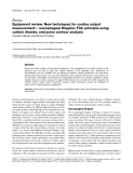 Báo cáo y học: "Equipment review: New techniques for cardiac output measurement – oesophageal Doppler, Fick principle using carbon dioxide, and pulse contour analysis"