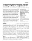 Báo cáo y học: "Effects on respiratory function of the head-down position and the complete covering of the face by drapes during insertion of the monitoring catheters in the cardiosurgical patien"