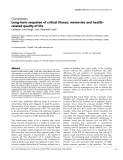 Báo cáo khoa học: "Long-term sequelae of critical illness: memories and healthrelated quality of life"
