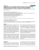 Báo cáo khoa học: " Application of a population-based severity scoring system to individual patients results in frequent misclassification"