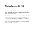 Nhớ món ngon Hà Nội