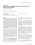 Báo cáo y học: "Measuring the anticoagulant effect of low molecular weight heparins in the critically ill"