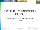 GIỚI THIỆU CHUNG VỀ CÂY CAO SU