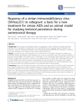 Báo cáo y học: " Response of a simian immunodeficiency virus (SIVmac251) to raltegravir: a basis for a new treatment for simian AIDS and an animal model for studying lentiviral persistence during antiretroviral therapy"