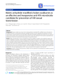 Báo cáo y học: "  Maleic anhydride-modified chicken ovalbumin as an effective and inexpensive anti-HIV microbicide candidate for prevention of HIV sexual transmission"