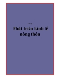 Đề tài phát tiển kinh tế nông thôn