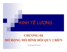 SLIDE - KINH TẾ LƯỢNG CHƯƠNG III: MỞ RỘNG MÔ HÌNH HỒI QUY 2 BIẾN