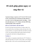10 cách giúp giảm nguy cơ ung thư vú