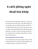 6 cách phòng ngừa thoái hóa khớp