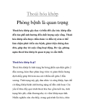 Thoái hóa khớp Phòng bệnh là quan trọng