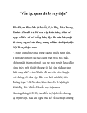“Vẫn lạc quan dù bị suy thận”