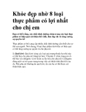 Khỏe đẹp nhờ 8 loại thực phẩm có lợi nhất cho chị em