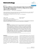 Báo cáo y học: "Recovery of fitness of a live attenuated simian immunodeficiency virus through compensation in both the coding and non-coding regions of the viral genome"