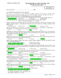  ĐỀ THI ĐẠI HỌC LẦN (II) NĂM HỌC 2011 MÔN THI: HOÁ