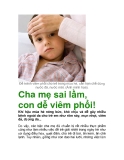 Cha mẹ sai lầm, con dễ viêm phổi!