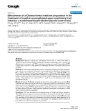 Báo cáo y học: "Effectiveness of a Chinese herbal medicine preparation in the treatment of cough in uncomplicated upper respiratory tract infection: a randomised double-blinded placebo-control trial"