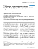 Báo cáo y học: "A comparison of high-mobility group-box 1 protein, lipopolysaccharide-binding protein and procalcitonin in severe community-acquired infections and bacteraemia: a prospective study"