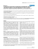 Báo cáo y học: "Continuous noninvasive monitoring of barbiturate coma in critically ill children using the Bispectral™ index monitor"