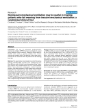 Báo cáo y học: "Noninvasive mechanical ventilation may be useful in treating patients who fail weaning from invasive mechanical ventilation: a randomized clinical trial"