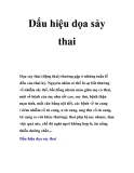 Dấu hiệu dọa sảy thai