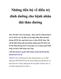 Những tiến bộ về điều trị dinh dưỡng cho bệnh nhân đái tháo đường