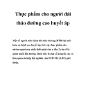 Thực phẩm cho người đái tháo đường cao huyết áp