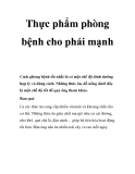 Thực phẩm phòng bệnh cho phái mạnh