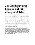3 loại trái cây giúp hạn chế nốt tàn nhang ở bà bầu 