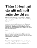 Thêm 10 loại trái cây giữ mãi tuổi xuân cho chị em 