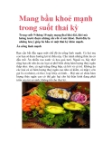 Mang bầu khoẻ mạnh trong suốt thai kỳ 