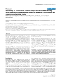 Báo cáo y học: "Reliability of continuous cardiac output measurement during intra-abdominal hypertension relies on repeated calibrations: an experimental animal study"