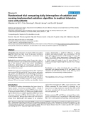 Báo cáo y học: "Randomized trial comparing daily interruption of sedation and nursing-implemented sedation algorithm in medical intensive care unit patients"