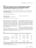 Báo cáo y học: "Role of the eosinophil count in discriminating the severity of community-acquired pneumonia in HIV-infected patients"