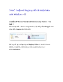 20 thủ thuật với Registry để cải thiện hiệu suất Window1