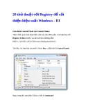 20 thủ thuật với Registry để cải thiện hiệu suất Windows