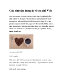 Câu chuyện dung dị về cà phê Việt