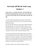 Kích hoạt chế độ Safe Mode trong Windows 7