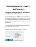 Kích hoạt thanh Quick Launch nơi Windows 8