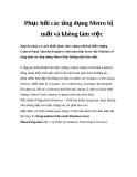 Phục hồi các ứng dụng Metro bị mất và không làm việc