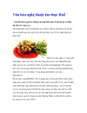 Văn hóa nghệ thuật ẩm thực Huế