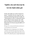 Nghiên cứu mới đem lại tin vui cho bệnh nhân gút