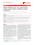 Báo cáo y học: "Hepatic oxidative stress in an animal model of sleep apnoea: effects of different duration of exposure"