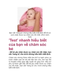  'Test' nhanh hiểu biết của bạn về chăm sóc bé