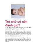 Trẻ nhỏ có nên đánh gió? 
