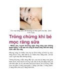 Khi mọc răng sữa, bé thường có thói quen mút tay. (Ảnh minh họa).  Trông chừng