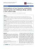 Báo cáo y học: "Polymorphisms of two histamine-metabolizing enzymes genes and childhood allergic asthma: a case control study"