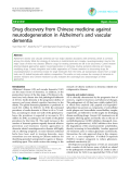 Báo cáo y học: "rug discovery from Chinese medicine against neurodegeneration in Alzheimer’s and vascular dementia"